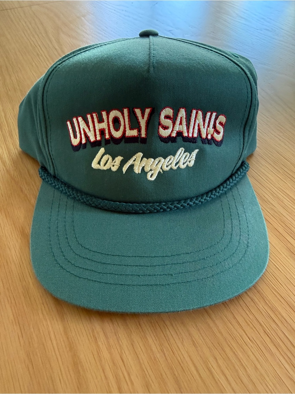 Unholy Saints Los Angeles Embroidered Vintage Green Snapback Hat